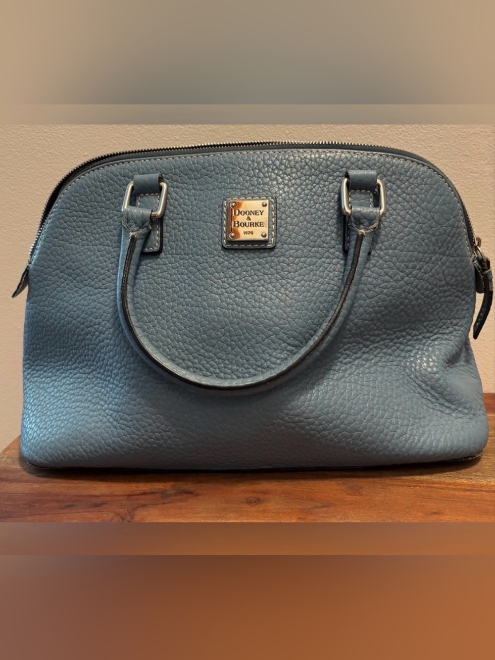 Dooney & Bourke Blue Pebbled Leather Bag
